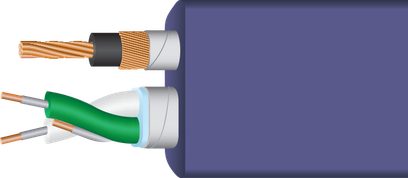 Kabel USB Wireworld Ultraviolet 8 USB 2.0 A do B 2m, przekrój, przewody miedziane, izolacja zielona i biała, fioletowa osłona zewnętrzna