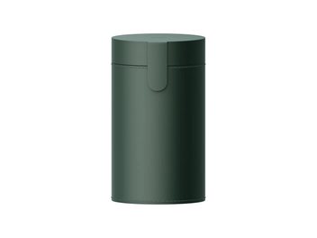 XGIMI transportväska och fodral, cylindrisk grön väska, framsida vy, platt lock, central flik