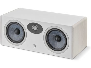 Diffusore centrale Focal Vestia bianco, compatto, con 2 woofer e 1 tweeter sulla parte frontale, finitura opaca