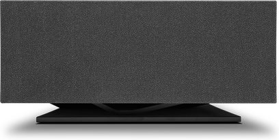 Бездротова підключена колонка Cambridge Audio EVO ONE, вид спереду, сіра тканинна решітка, чорна прямокутна основа