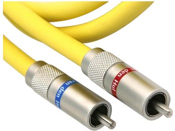 Cable de audio RCA Van den Hul 3T The Valley amarillo, doble conector metálico, anillos rojo y azul