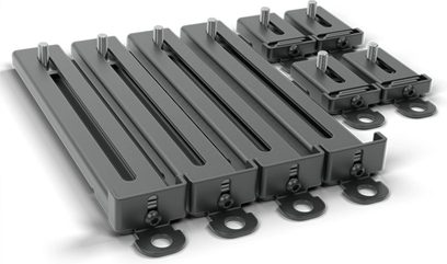 10 soportes de techo para videoproyector Chief VCTUB negros, rectangulares, de metal, con orificios de montaje, vistos desde arriba