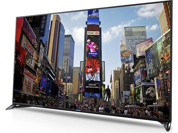 Panasonic TX-50CX800 television displaying a bright, lively scene of Times Square in New York City
