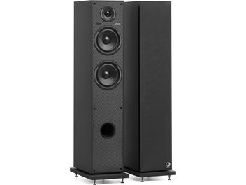 Porinė grindinių kolonėlių Elipson Horus 11 Active BT Phono matinės juodos spalvos, aukštagarsis, du žemagarsiai, priekinis fazoinverteris, audinio grotelės