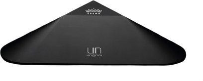 Ungnoi Crown sort antivibrationsdæmper, afrundet trekantet form med hvide logoer