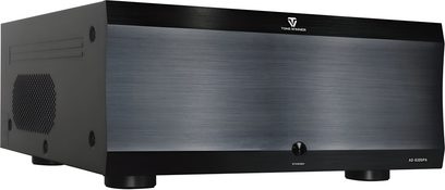 Tonewinner AD8300 PA multikanals effektforstærker sort kabinet børstet grå metalfront set i trekvart forfra