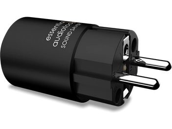 Μαύρο καλώδιο τροφοδοσίας EAT Essential Audio Tools Sound Saver τυλιγμένο σε μαύρη επιφάνεια, κάτοψη