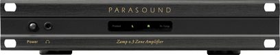 Parasound Zamp v.3 Zone Amplifier, frontpanel, frontvisning, sort finish, 2 knapper, 4 indikatorlys
