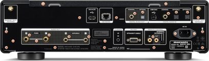 Partea din spate a CD playerului Marantz SACD 30n negru, conectică audio completă RCA, coaxială, optică, USB și rețea