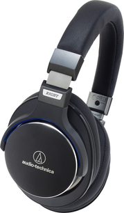 Lukket circumaural hovedtelefon Audio-Technica ATH-MSR7 i sort, brede læderørepuder, justerbart hovedbånd