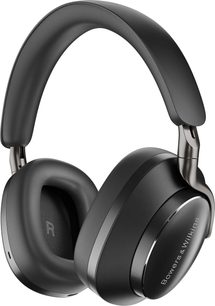 Bowers & Wilkins Px8 sort circumaural hovedtelefon, set fra siden, med sort læderbetrukne ørekopper og hovedbøjle samt kromfarvede metaldetaljer