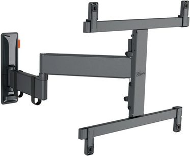 Vægmonteret, justerbar sort metalarm til fladskærm, udtrækkeligt armsystem, vægbeslag, kompatibel med fladskærme i forskellige størrelser