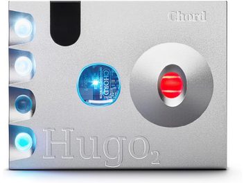 Tragbarer Audio-Wandler Chord Electronics Hugo 2 Silber, texturiertes Aluminiumgehäuse, farbige Tasten