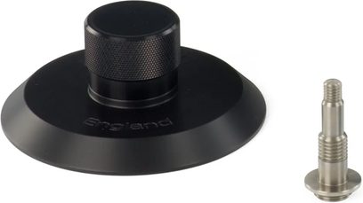 Michell Engineering Orbe Clamp Kit sort med centralt skrue og cirkulær base, set oppefra