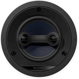 Boxa rotundă încorporabilă Bowers & Wilkins CCM664SR neagră, difuzor albastru, vedere frontală