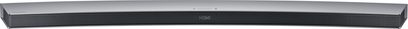 Czarna soundbar Samsung HW-J8501, widok z przodu, wydłużony kształt prostokątny, metalowa kratka na przednim panelu
