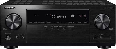 Pioneer VSX-934 Schwarz Heimkino-Verstärker, Frontblende mit LCD-Display, Bedienknöpfen und -reglern, USB- und HDMI-Anschlüssen