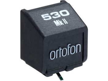 Алмазний звукознімач Ortofon STYLUS 530 MK II для платівок, перспективний вид, чорний корпус з білими написами