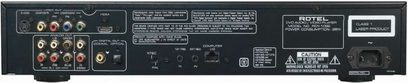 Rotel RDV-1092 4K Blu-ray-afspiller, bagside, lyd/video-tilslutninger, HDMI-porte, komponent, koaksial, optisk, USB, Ethernet