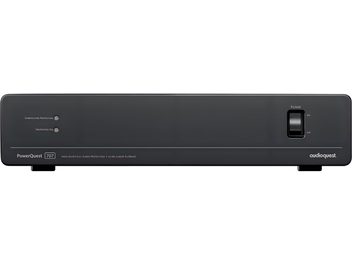 Conditionneur Audioquest PowerQuest 707 черен, преден изглед, 2 контакта, включвател/изключвател, индикатори за защита и захранване