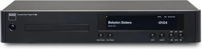Hi-Fi-CD-Player NAD C 589 schwarz, Frontansicht mit Wiedergabedisplay, Disc-Schublade und Bedientasten