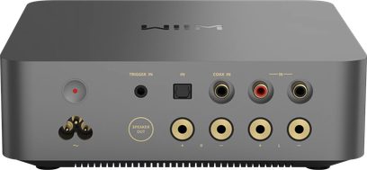 Stereo hi-fi integreret forstærker WiiM Vibelink Space grey med bagpanel med 8 runde porte og 1 firkantet port