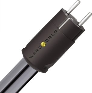 Strømkabel Wireworld Silver Electra 10 Power, europæisk stik med 2 metalben, mørk cylindrisk kappe