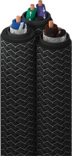 Audioquest Tornado 72V DBS C15 1 m maitinimo laido kabelis, juoda pinta apvalkala, 5 skirtingų spalvų IEC C15 kištukai