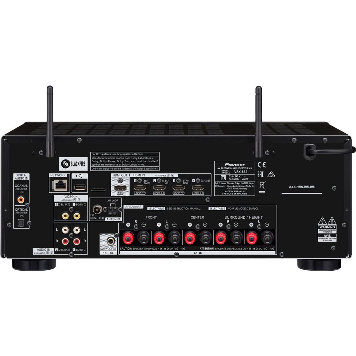Pioneer VSX-832 schwarz - Heimkino-Receiver - HomeCineSolutions