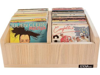 Contenitore rettangolare in legno di noce per dischi in vinile 45 giri, marca Enova HIFI, modello Vinile Bac 45T