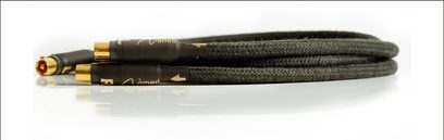 RCA PRO A MKII 1M Nimed-lydkabel, guldbelagte stik, sort flettet kappe, længde 1 meter, set oppefra