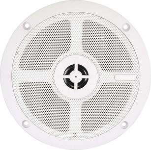 Indbygningsloftshøjttaler ArtSound MDC6.2, hvid, rund med perforeret gitter og sort centermellemtone-tweeter