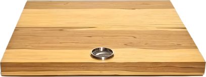 Anti-Vibrations-Plattform Franc Audio Accessories Wood Block SLIM Platform MAX aus hellem Holz mit zentralem Metalleinsatz