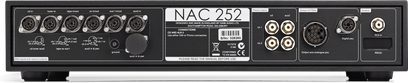 Naim Audio NAC252 sort forstærker, frontvisning, stik og kontroller i nærbillede