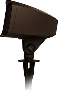 Boxă de exterior Klipsch PRO-500T-LS maro închis pe țăruș, vedere din profil