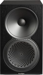 Altavoz de estantería Paradigm Premier 120B v2 negro vista frontal con dos altavoces circulares en la parte frontal