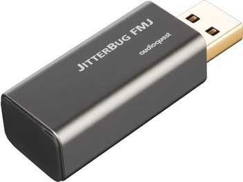 Convertor audio portabil Audioquest Jitterbug FMJ, rectangular, gri închis mat, conectori USB