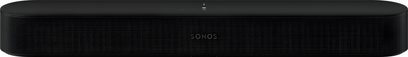 Soundbar Sonos Beam (Gen 2) in nero opaco, forma rettangolare allungata, griglia nera sulla parte frontale