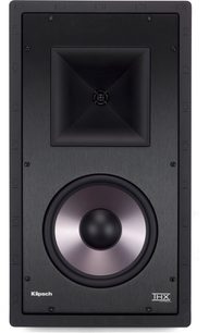 Klipsch THX-8000-L sort indbygningshøjttaler, sort kabinet, mørkegrå bas- og diskantenhed, hvidt logo, THX-certificeret