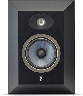 Reproduktor Focal Theva surround černý, pohled zepředu, kruhové středové a středobasové reproduktory, matný černý kryt