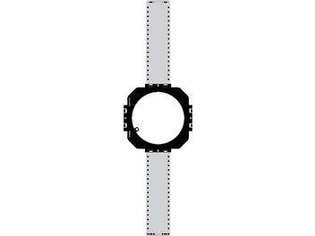 Zwart vierkant montagekader met centrale witte ronde uitsparing voor inbouw luidspreker Focal 100 ICW6 of 100 IC6ST