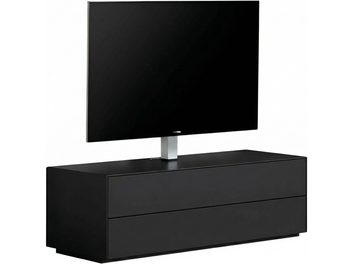 Sonorous Elements EX10-DD-BLK-BLK-2-A matt fekete TV-állvány, alacsony kialakítás két fiókkal és integrált TV-tartóval