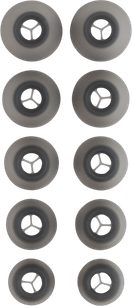 Graue Meze Audio Astru Silikon-Ohrstöpsel, 10er-Pack, innere Flügel, gemischte Größen, Ansicht von oben