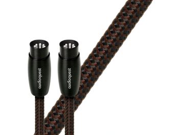 Audioquest Big Sur analog audio cable DIN/DIN 0.6m, black DIN connectors, brown and black braided jacket