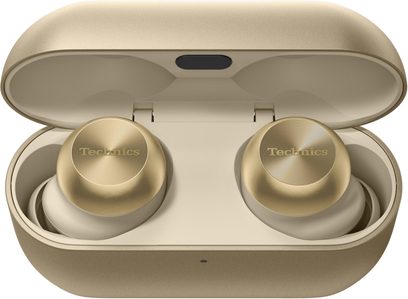 Бездротові навушники Technics EAH-AZ100E золотисті у відкритому зарядному футлярі, внутрішньоканальний золотий дизайн