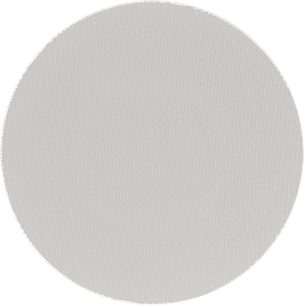 Diffusore da incasso a soffitto P80-SM v2, vista frontale, griglia circolare perforata, finitura chiara, sfondo nero uniforme