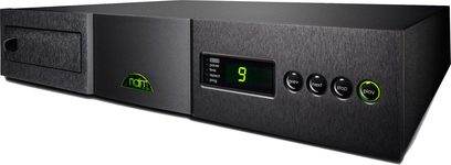 Naim Audio CDX2 CD-Player schwarz, Frontplatte mit grüner Anzeige, 6 runden Tasten, CD-Schlitz, grünes Naim-Logo
