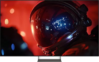 Televisor Sony BRAVIA 9 II K65XR9 vista frontal, pantalla delgada con borde negro que muestra un astronauta con luz roja