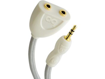 Analog audio-splitter 3,5 mm hanstik til to 3,5 mm hunstik, hvid, med forgyldte stik