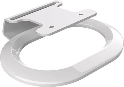 Flexson skrivbordsstativ för Sonos Era 300 vit, ovansikt, oval form, vitt material